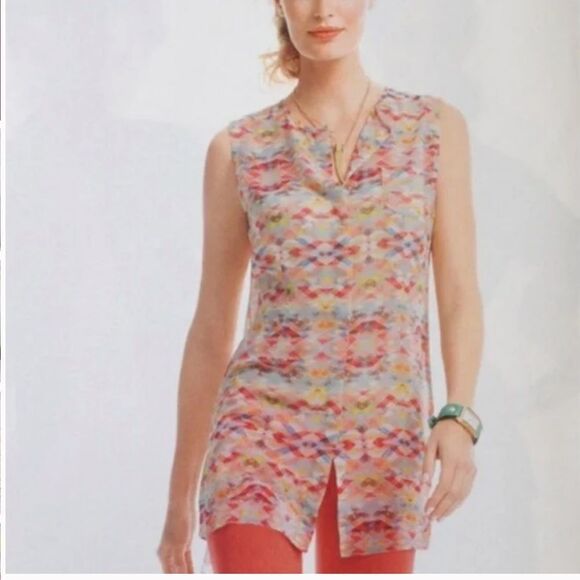 Cabi Avery multi colored sleeveless Aztec top - Picture 1 of 8